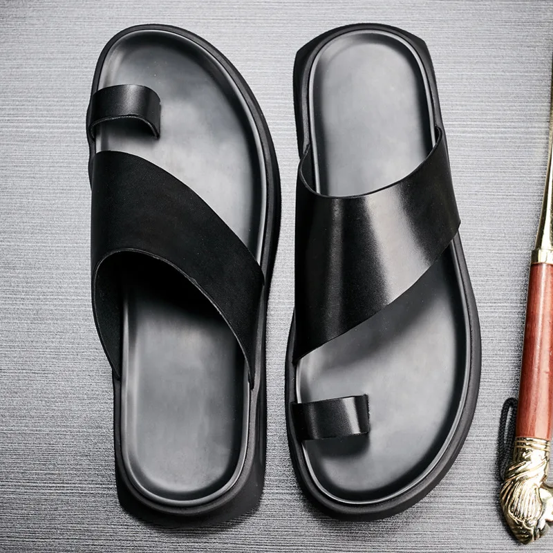 

Slippers men's summer fashion soft bottom outside wear creative character drag beach sandals men's fashion Korean 2018 new