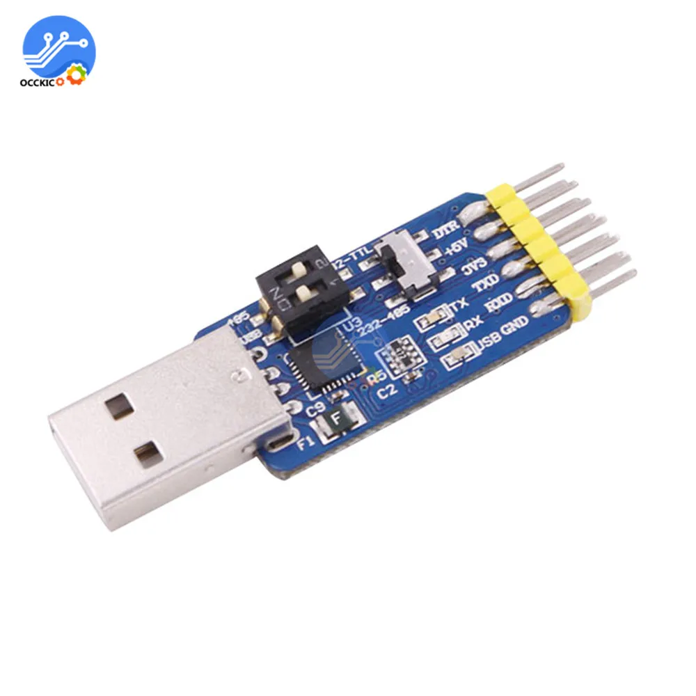 

USB Adapter CP2102 to TTL RS232 Serial ports USB TTL to RS485 Mutual Convert 6 in 1 Convert Connector Transfer Module