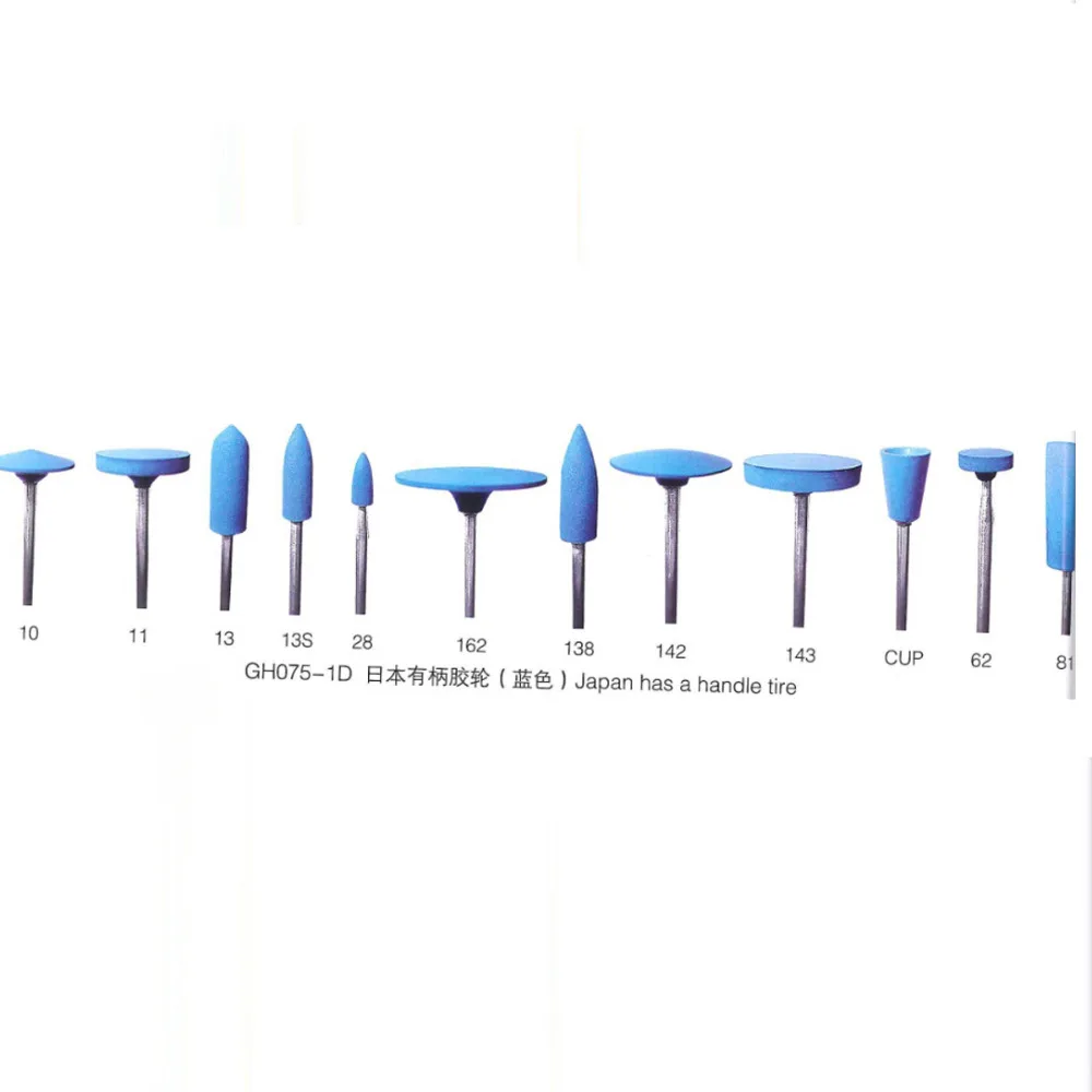 12pcs BLUE Silicone Rubber Points Polishing wheels for Dental Jewelry