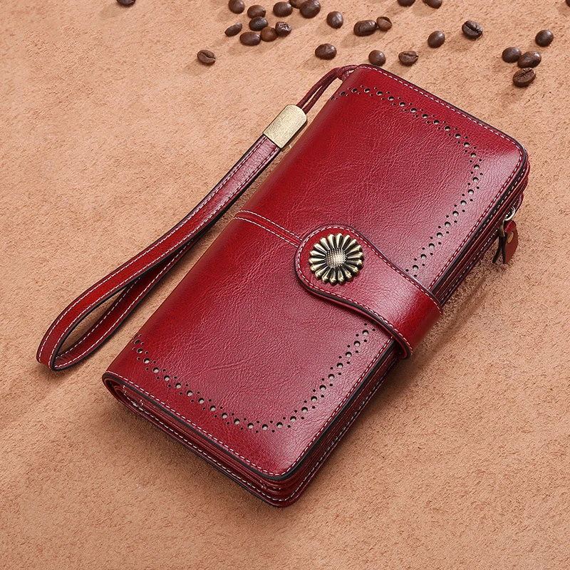 

PU Leather Wallet Purse with Multi Card Slots and Wrist Straps Sunflower Wallet