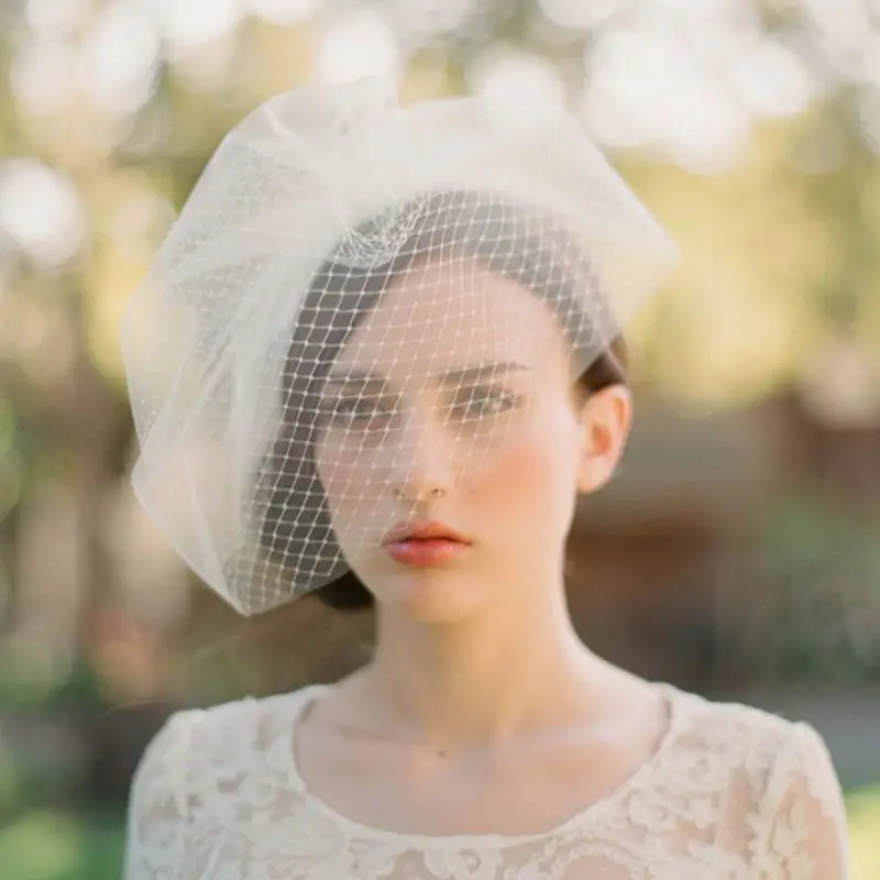 Женская свадебная вуаль шляпа одноцветная двухслойная сетка заколки для волос реквизит для фотографии Коктейльные головные уборы аксессуары для волос