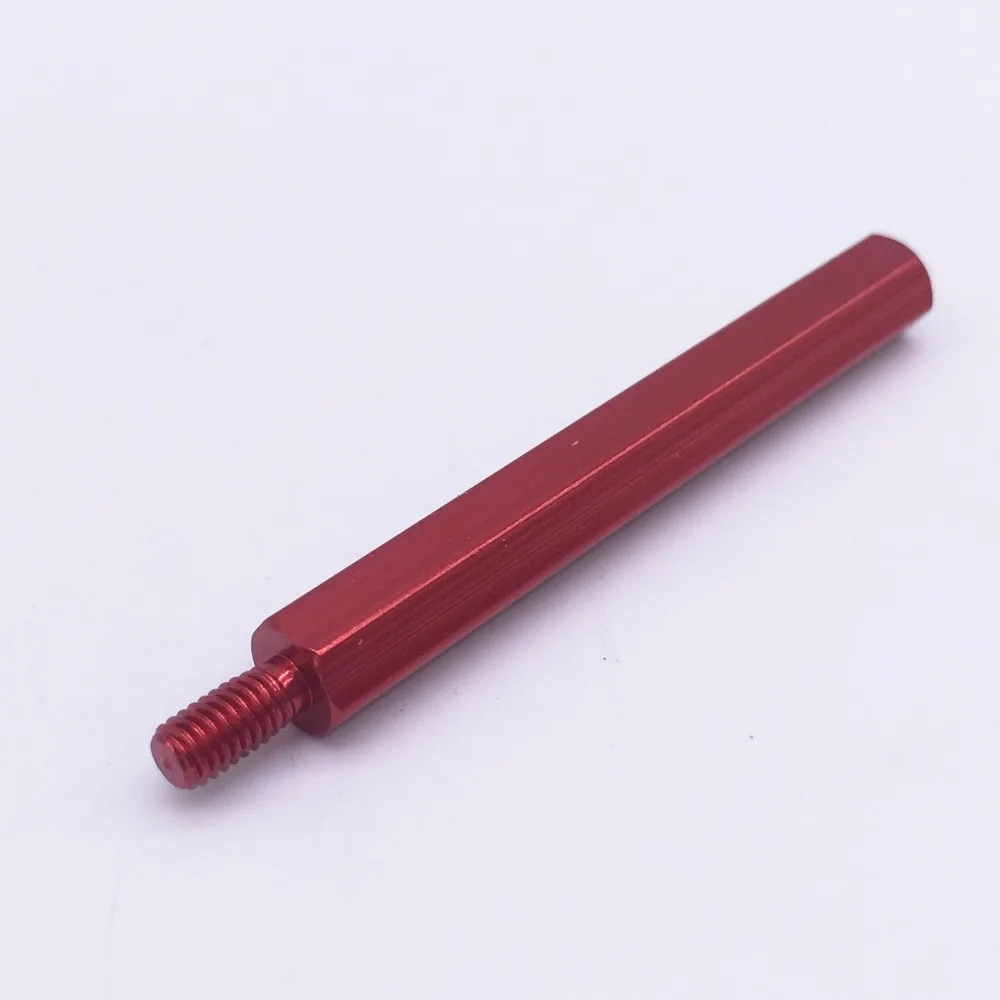 

M3x10+6 Hex Standoffs Spacer Nuts Screws Male to Female Aluminium Red Pack 30