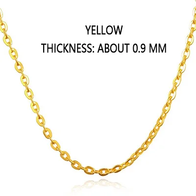18k ожерелье из чистого золота, подарок для женщин и девушек, НОВАЯ ЦЕПОЧКА в виде змеи, бриллиантовое ювелирное изделие для свадебной вечеринки, высокое качество, настоящая сплошная скидка 750 - Цвет камня: Yellow 0 point 9 mm