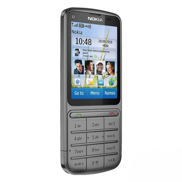 C3-01, разблокированный мобильный телефон Nokia C3-01, 2,4 дюймов, 5Мп камера, 1050 мАч, WIFI, Bluetooth, одноядерный мобильный телефон