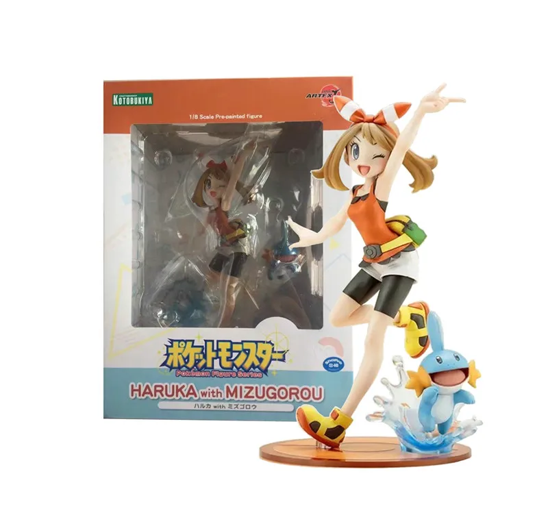 Anime May Haruka & Mudkip Mizugorou PVC Figure Collectible Model Toy 20cm