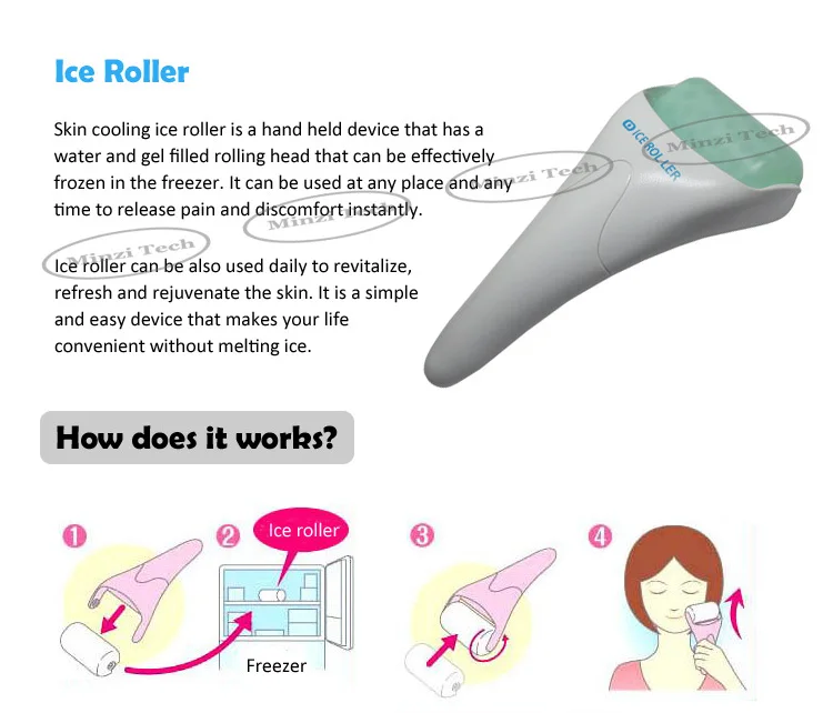 Ледяной ролик для охлаждения кожи, массажный ролик для лица, мезо-ролик, массаж или комфорт для кожи после