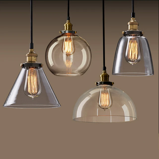 Vintage Pendant Light Loft Glass Hanging Lamp For Kitchen Dining Room Home  Lighting luminaria retro industrial
