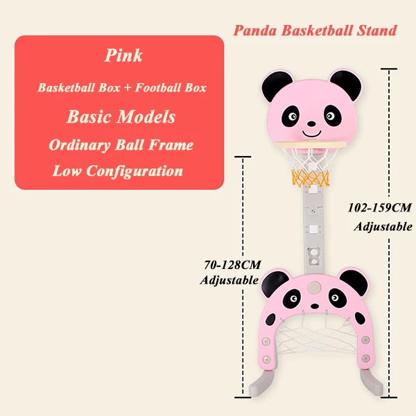 Детские блестящие панда баскетбольного стенда на возраст от 1 до 8 лет для детей возрастом, игрушечная рамка в помещении с регулировкой по высоте, футбольный стенд - Цвет: pink-1