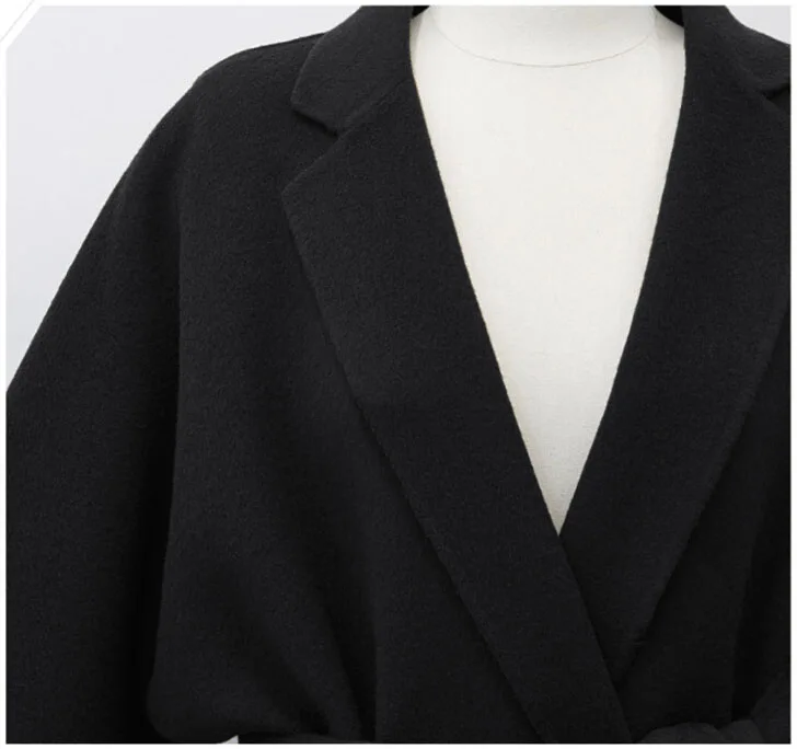 De Hiver En Feminino gris Coupe Long Manteaux Casaco Casual vent Pardessus Outwear Cachemire Mélangée 2018 Femmes Manteau Automne Noir Laine Ceinture Xqx455w