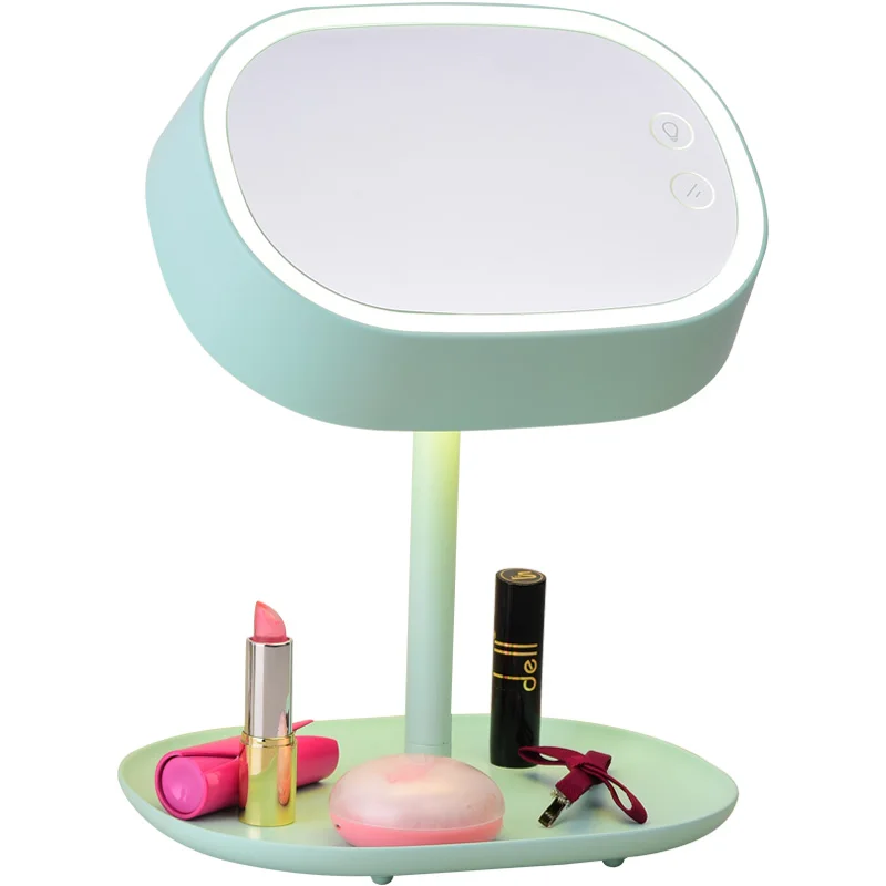 

Led table lamp makeup mirror simple Multi-function high definition dressing mirror folding and lighting Beauty Princess mirror