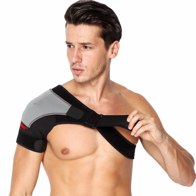 

Men left right Elbow Knee Pads Brace Dislocation Pain Injury Shoulder Support Strap Sports Single Shoulder Support Wrap Pad new