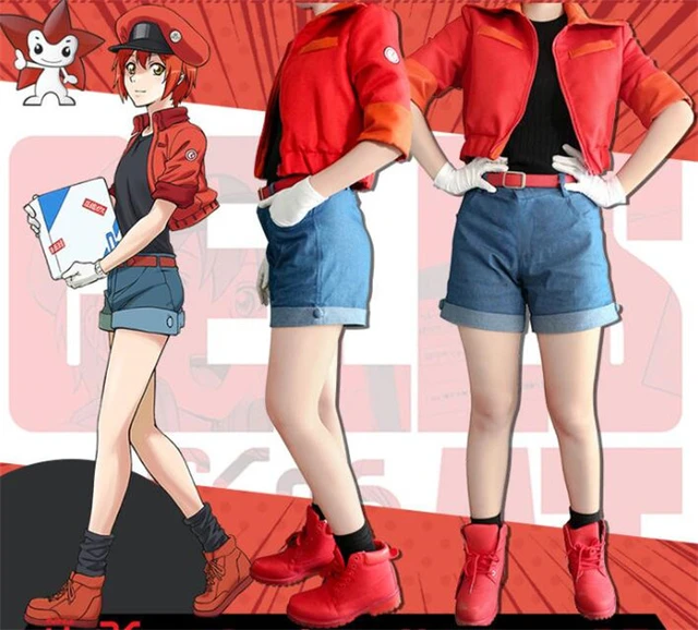 Cells At Work / Hataraku Saibou Anime Cosplay Costume Red Blood Cell  Hataraku Saibou Women Anime Cosplay Costume Halloween A502