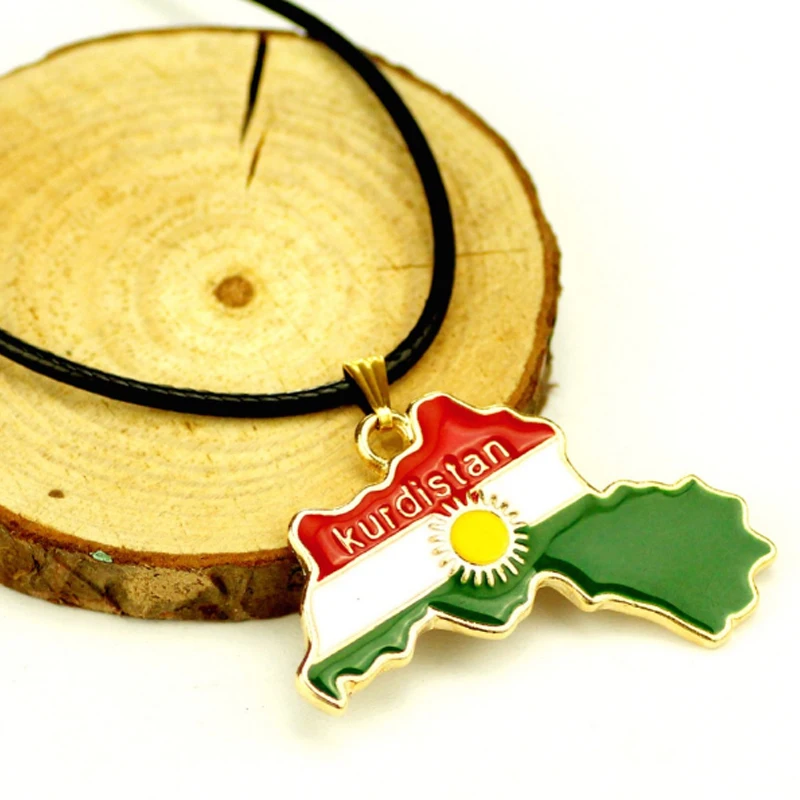 Красочные карты кулон ожерелье Курдистан ожерелье карты ювелирные изделия для женщин мужчин модный подарок