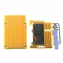 Для Raspberry Pi 3 Model B+ алюминиевый корпус с двойным охлаждающим вентилятором металлический корпус Золотой корпус для Raspberry Pi 3 Model B