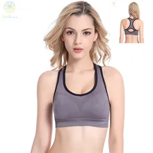 2016 Importado de Tela de Doble Capa Mujeres 3D Recorte Ropa Interior Sin Costuras Sujetador Deportivo Correr Yoga Gimnasio de Fitness Adolescente Intimates