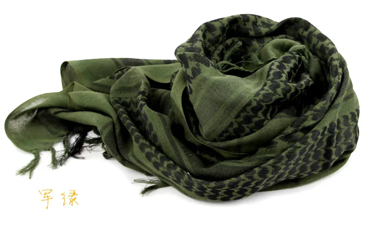 100%Cotton Thicker Arab Scarves Men Winter Military Keffiyeh Windproof Scarf Muslim Hijab Shemagh Tactical Desert Square Wargame 