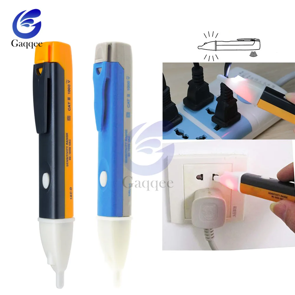 Electric indicator 90-1000V Non-Contact Socket Wall AC Power Outlet Voltage Detector Sensor Tester Pen LED light AC 110V-220V aneng vd802 non contact voltage detector voltmeter with indicator ac 12v 1000v sensitive adjustable pencil pen red