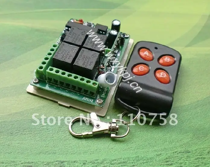 

New DC 12V 10A 4CH Learning Code RF Wireless Remote Control Switch Systems CE certificater Shenzhen RF RX TX manufacturer