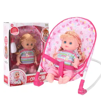 

Doll Baby Rocking Chair Simulation Doll Can Drink Water Peeing Talking Puzzle Early Education Toy For Baby Kids Children