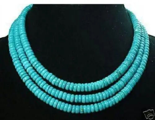 

AAA 5X8MM eautiful!3 Rows Abacus bead Necklace 17"-19