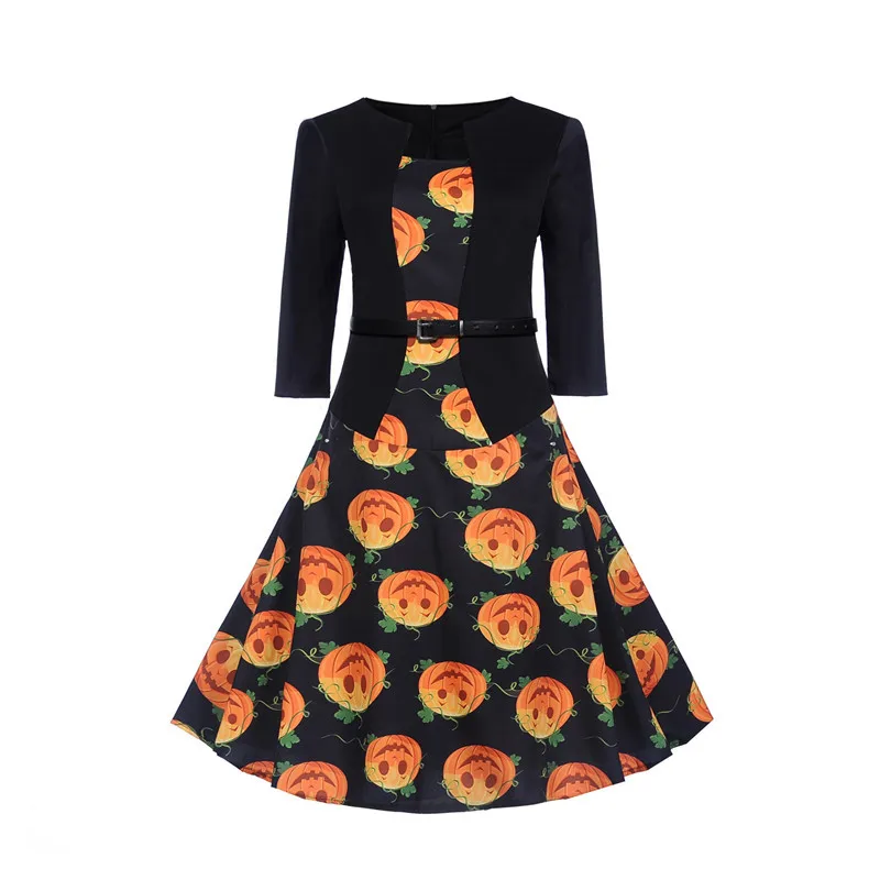 Robe Halloween Femme Vintage Pin up Dress Autumn 2019 Fashion Pumpkin ...
