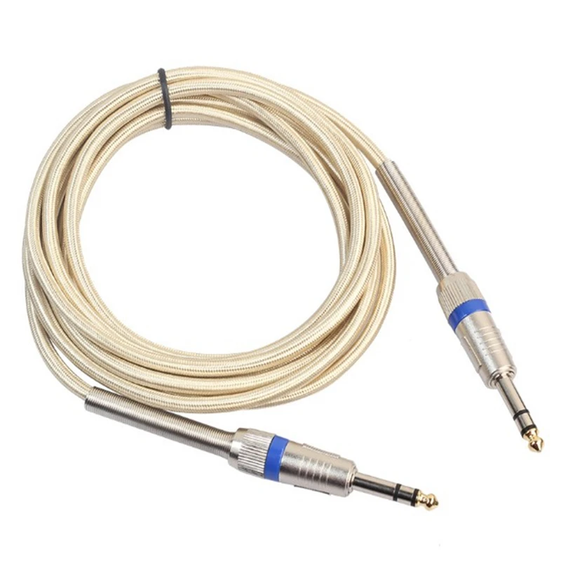 Rankman Woven 6.35mm Male to Male AUX Cable Audio Line for Mixer Amplifier Microphone Guitar