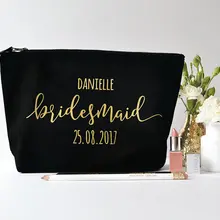 Название на заказ имя, дата набор из 6 сумка для косметики наборы свадебный подарок подружки невесты Make Up сумки уникальный подарок для свадебвечерние вечеринки Подарки
