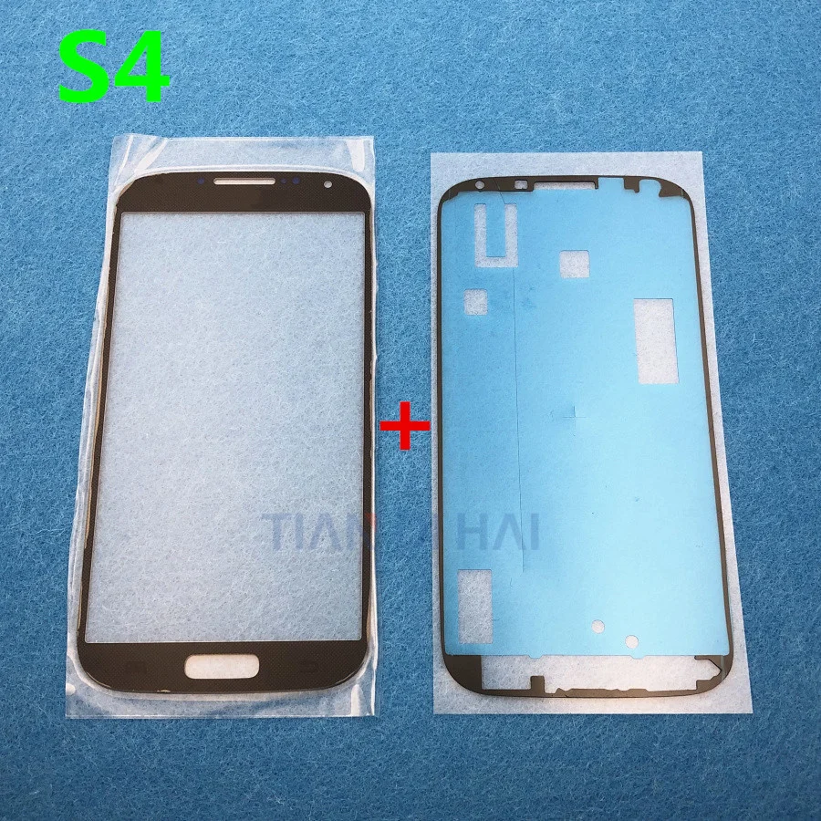 

1pcs S4 Front Outer Glass Lens Screen For Samsung Galaxy S4 i9500 i9505 i9506 Touch Screen Replacement + Sticker
