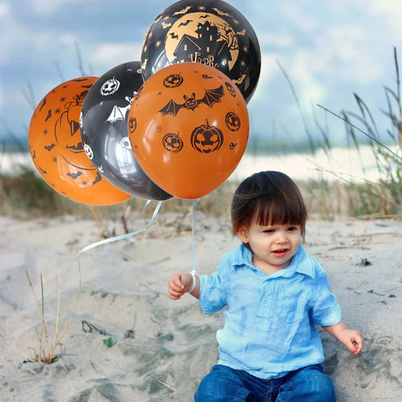 NASTASIA 10 шт./лот латексные шары в виде тыквы на Хэллоуин 12 дюймов 2,8 г вечерние шары черные Оранжевые Детские игрушки