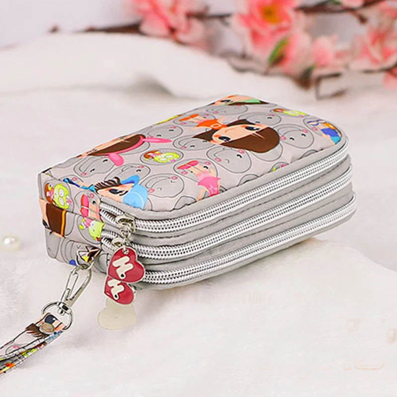 Hot Selling Cute Cat Women Coin Purse Clutch Wristlet Wallet Bag Phone Key Case Makeup Bag Ladies Credit Card Holder Tote tweed zipper makeup bag with wristlet