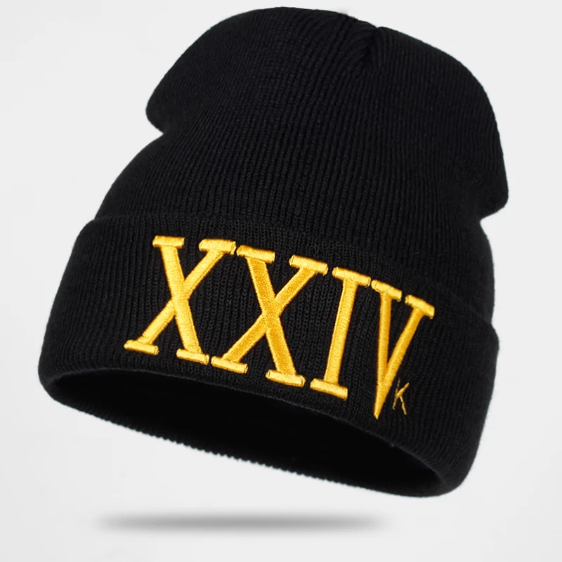 Новинка 2018 24 каратная шапка Magic Gorras вязаная Бруно Марс с вышивкой XXIV лыжная теплая