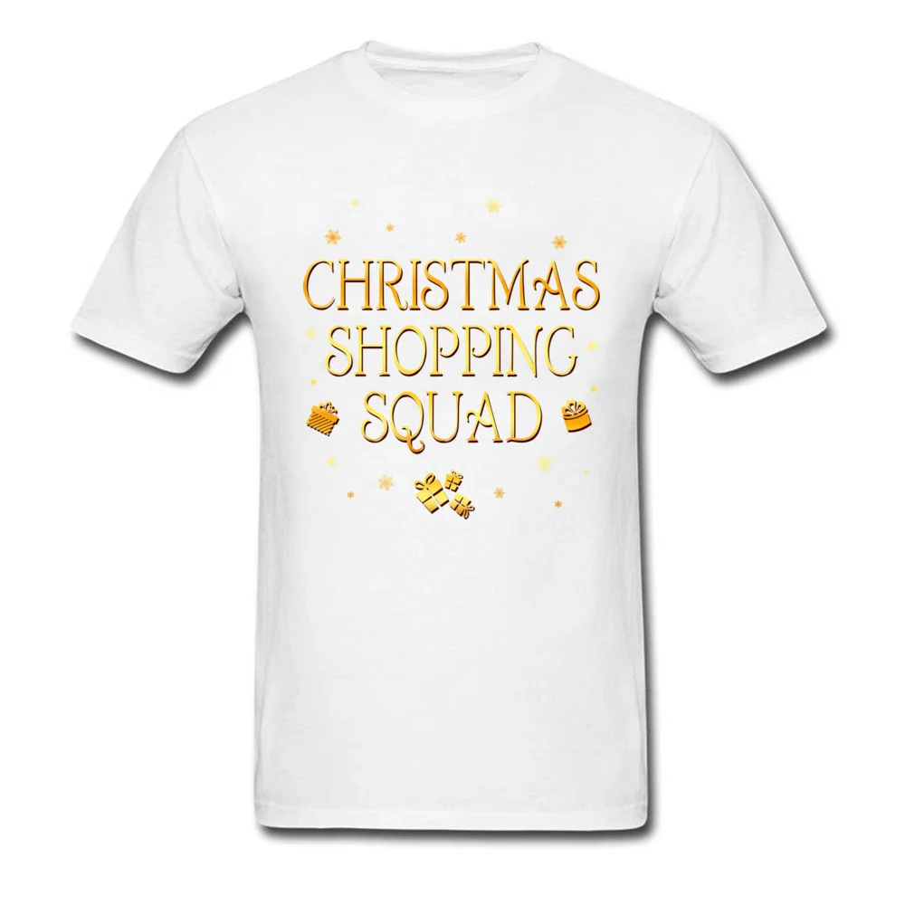 Christmas Shopping Squad Pure Cotton Men's Short Sleeve Tops T Shirt Normal Summer T Shirts Normal Sweatshirts Fitted Crewneck Christmas Shopping Squad white