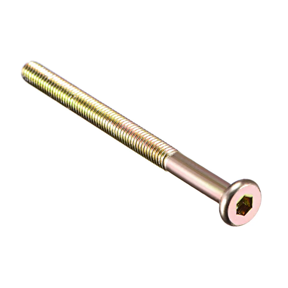 UXCELL 5pcs Hex Socket Drive Round Head Screw Carbon Steel Zinc Plated M6x95/70/80mm Furniture Bolts Nuts