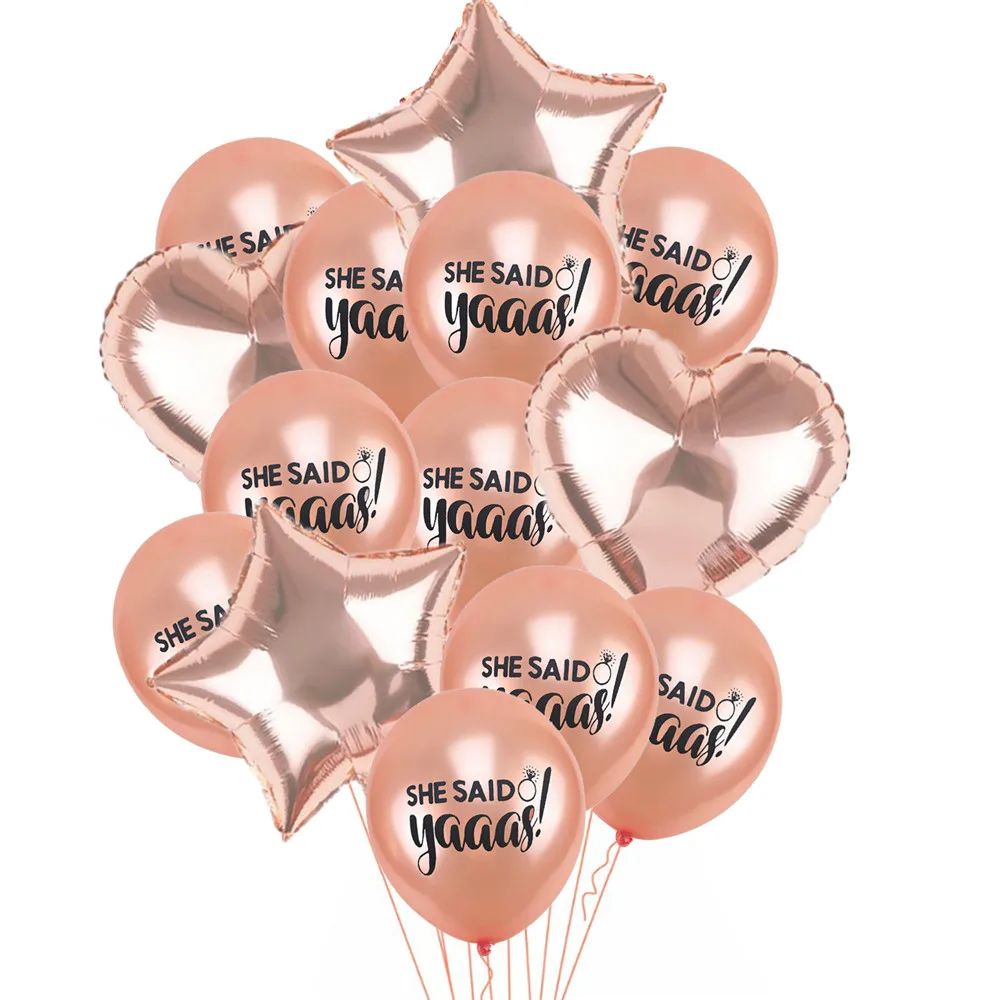 14 шт. вечерние воздушные шары для невесты с буквами алфавита, конфетти из розового золота, балоны для девичника, вечерние украшения для взрослых, вечерние принадлежности для куриц - Цвет: 10pcs rose gold
