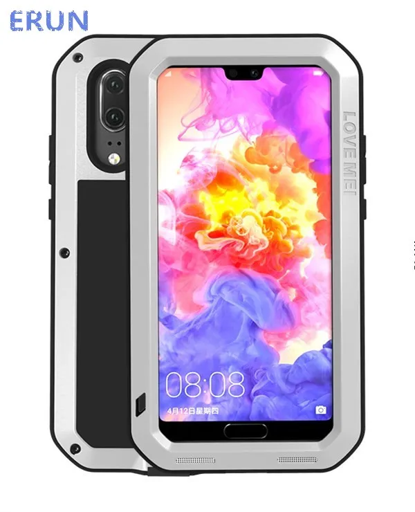 

ERUN for Huawei P20 luxury fitted case triple-proof case anti-knock metal silicon lens protection jacket case
