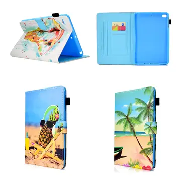 

case for ipad mini 1/2/3/4 7.9 inch Soft TPU back Flip smart stand cover pu leather Printed Cute Girl Cartoon Flower coque funda