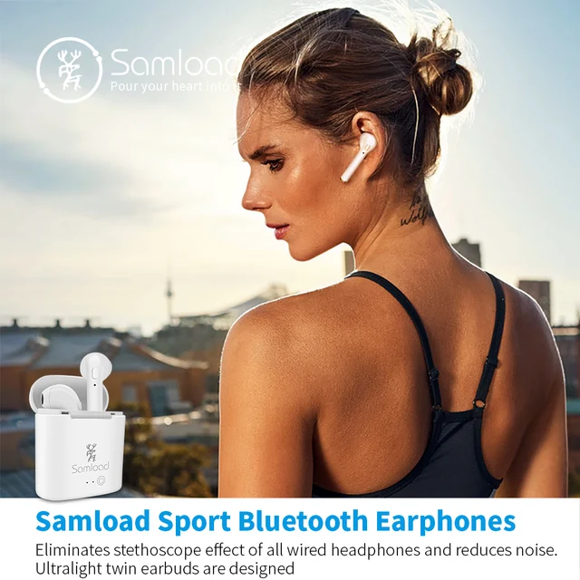 Samload Bluetooth Earphones Sport Wireless Headphone Ear bud Air Stereo Headset With Charging Box Pods For Apple iPhone5 6 7 8 X