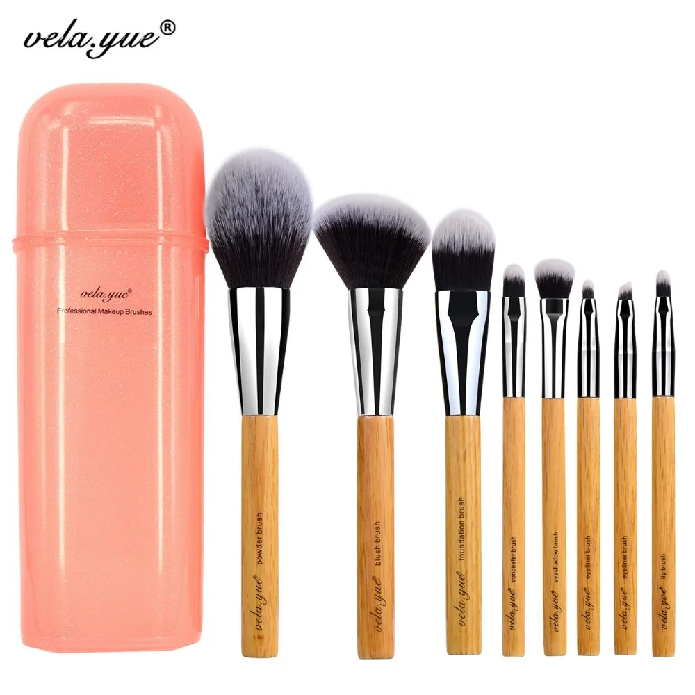 vela yue Deluxe Makeup Brush Set Synthetic Face Cheek Eyes Lips Beauty Tools Kit with Gift