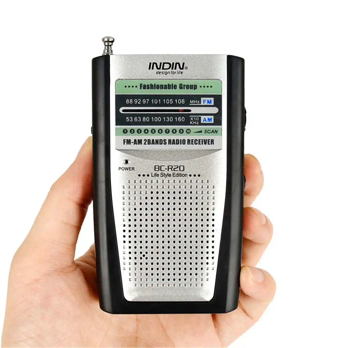 

Mini Portable Radio AM/FM Dual Band Channel Receiver Speaker Radio for Elderly Low Power Consumption Telescopic Antenna