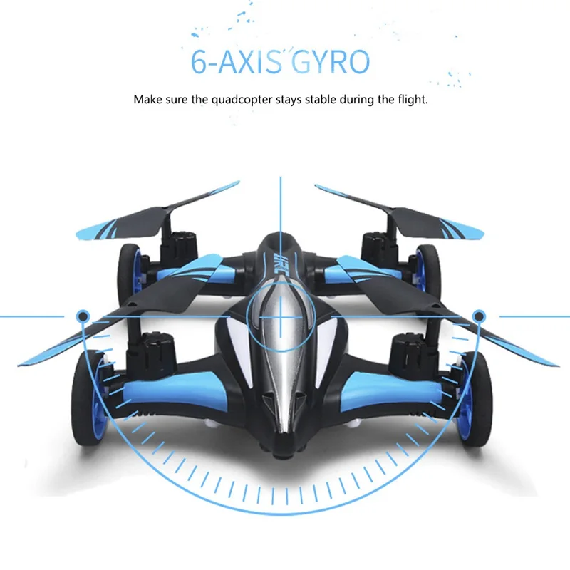 

JJRC H23 Air Ground Flying Car 2.4G 4CH 6Axis 3D Flips Flying Car One Key Return RC Drone Quadcopter Toy RTF VS E58 X5C