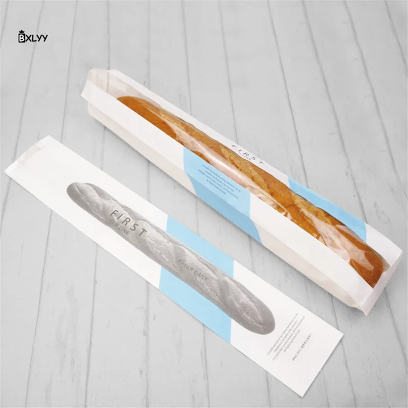 

BXLYY 10pc Baking Accessories Baguette Bag European Bread Oil-proof Kraft Paper Bag Ramadan Decoration Party Supplies Gift Bag.7