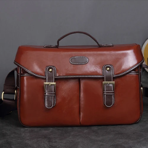 Roadfisher из искусственной кожи винтажная сумка через плечо для камеры дорожная сумка Вставка подходит для Canon Nikon D7200 D3400 D810 Pentax sony DSLR SLR - Цвет: Large Red Brown