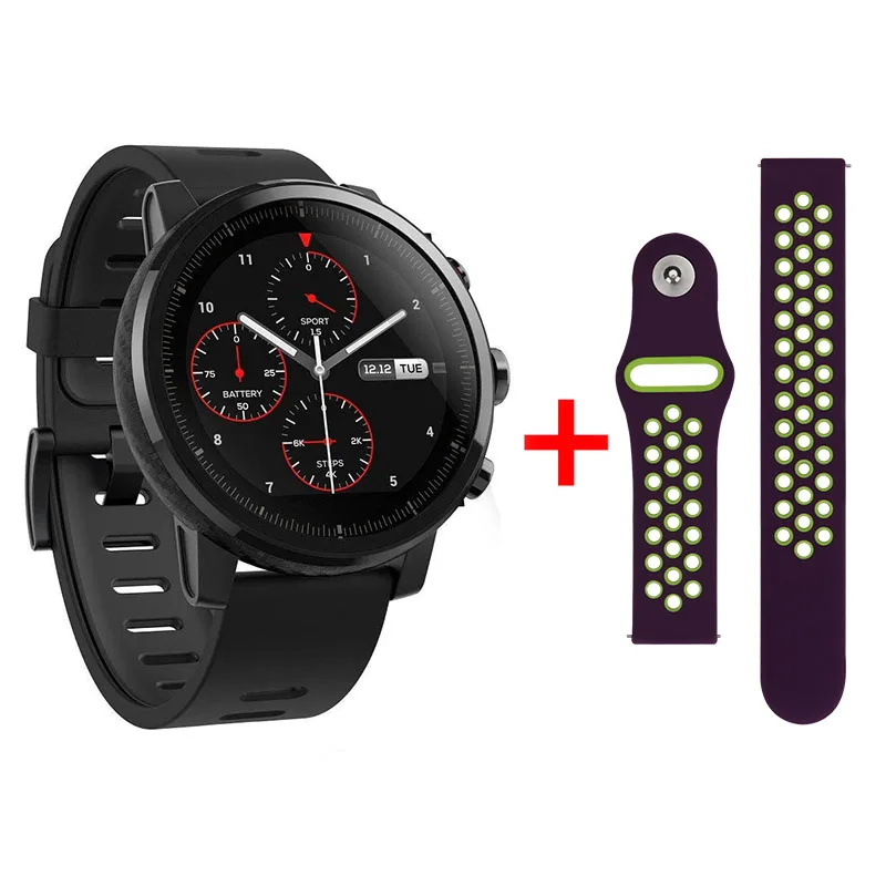 Xiaomi mi Huami Amazfit 2 Amazfit Stratos 2 умные часы мужские с gps Xiao mi часы PPG пульсометр 5ATM - Цвет: Strat2BC-BC5