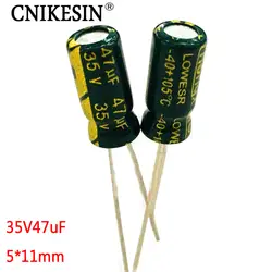 Cnikesin 50 шт. 35V47UF высокая частота низкое сопротивление первоначально подлинной длинными Life плагин конденсатор 47 мкФ 35 В 5x11 мм