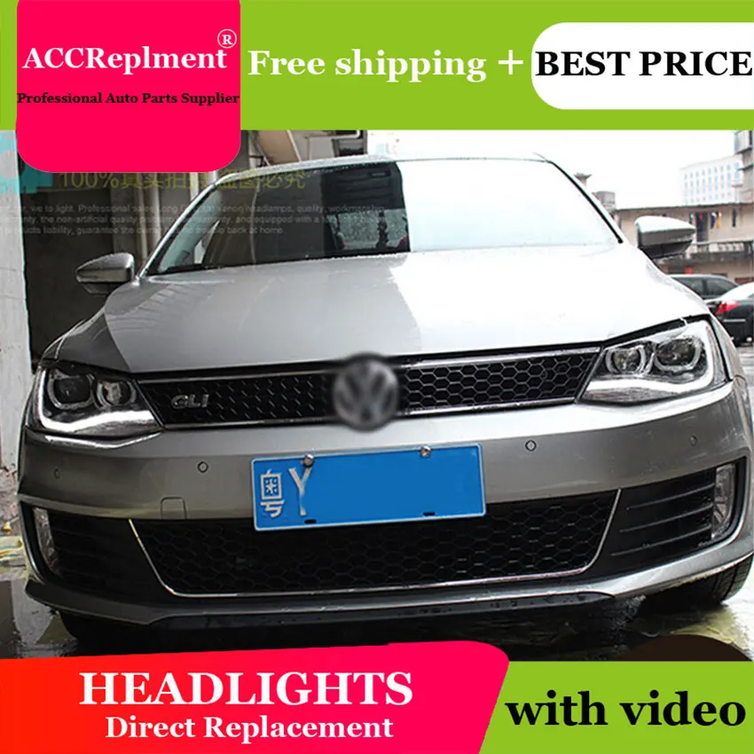 

Auto Lighting Style Head Lamp for VW Jetta MK6 led headlights new Jetta headlight drl H7 hid Q5 Bi-Xenon Lens low beam