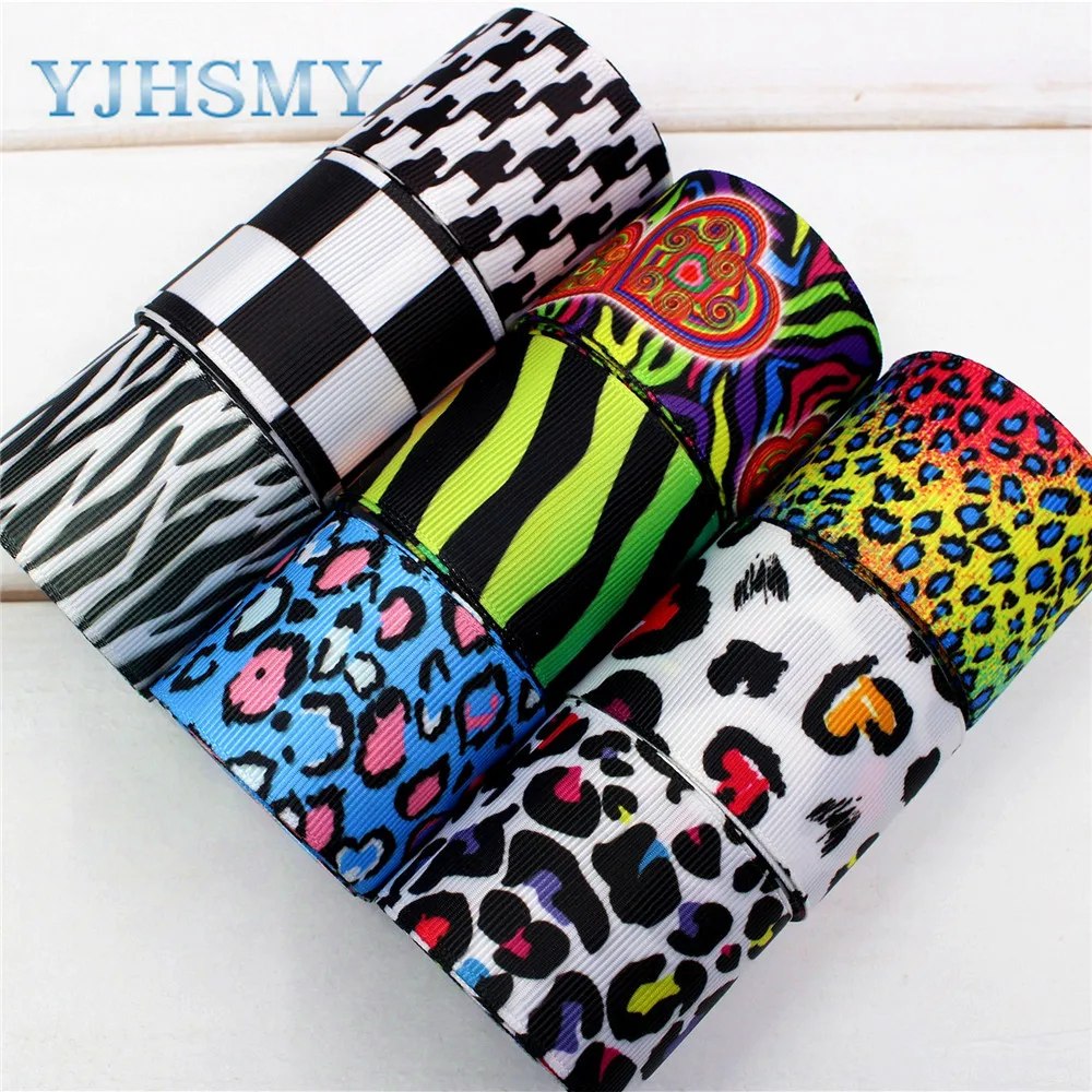 

YJHSMY C-17412-995,10 yards,38 mm geometry Ribbon Thermal transfer Printed grosgrain Wedding DIY Accessories materials gift wrap