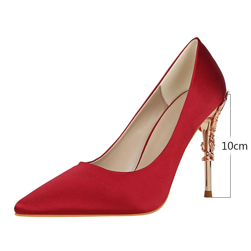 bridal shoes wedding shoes woman gold high heels pointed toe pumps women shoes high heel ladies shoes zapatos de novia