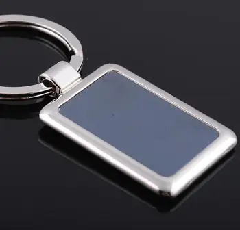

100pcs/lot Wholesale Rectangle Metal Keychain for Advertising Blank Metal Key Chain Metal Keyring Free Shipping SL6105