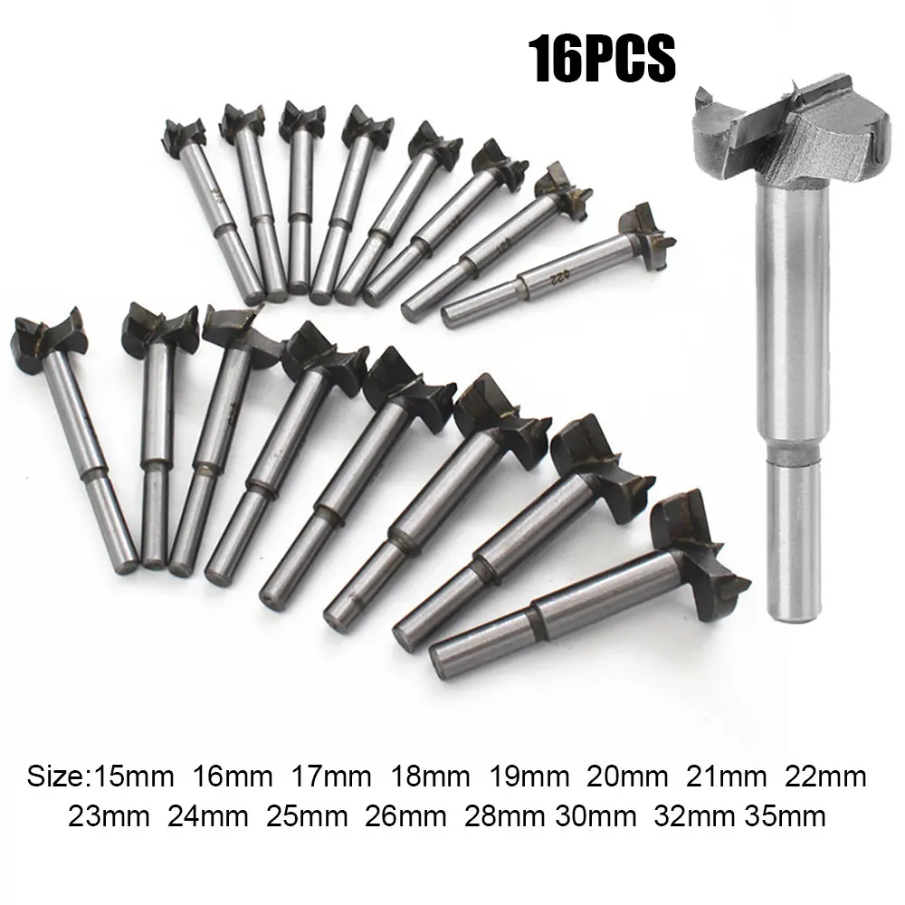 16Pcs/Set 15-35mm Auger Drill Bit Set Hole Opener for Woodworking Hole Saw Wooden Wood Cutter Hand Tools 16Pcs/Set 15-35mm Auger Drill Bit Set Hole Opener for Woodworking Hole Saw Wooden Wood Cutter Hand Tools