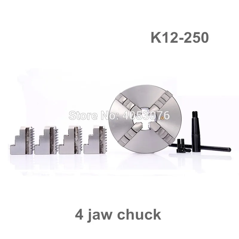 

10" Lathe Chuck 4 Jaw Self-Centering K12-250 K12 250mm Four Jaws Chuck Hardened Steel IP65 for CNC Lathe Milling Machine